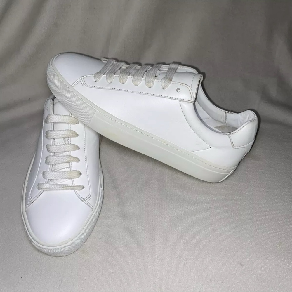 New Womens Reiss Finley White Leather Low Top Sneakers Size US 7 EU 38 UK 5